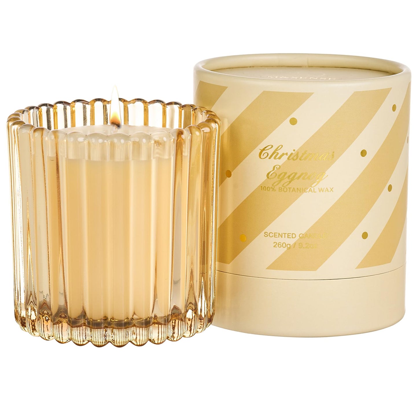 M&SENSE Soy Candles for Home Scented, Christmas Eggnog Non Toxic Candles, 9.2oz Natural Organic Clean Burning 60 Hours, Christmas Kitchen Decor Gifts for Women