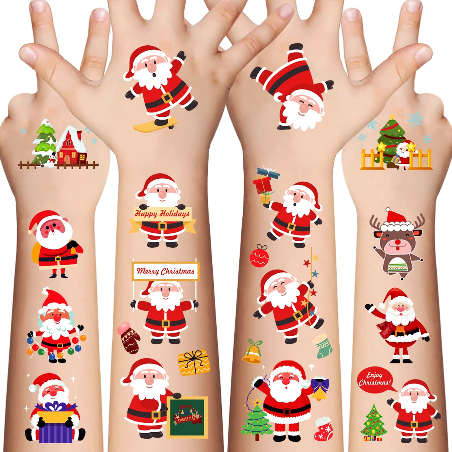Awinmay Christmas Temporary Tattoos for Kids Stocking Stuffers and Gifts - 240 Pieces Christmas Fake Tattoo stickers for Boys and Girls,Christmas Party Favor Xmas Holiday Decorations Supplies 16 Sheet