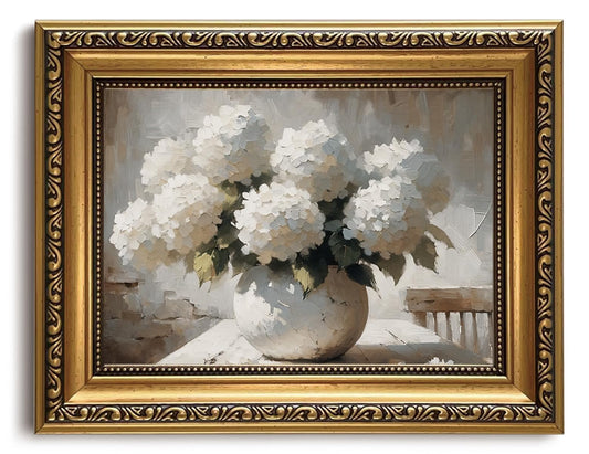 KISSFOX Gold Framed Wall Art Vintage Wall Decor Hydrangea Floral Canvas Art Flower Pictures Botanical Paintings Rustic Farmhouse Artwork For Living Room Kitchen Bedroom
