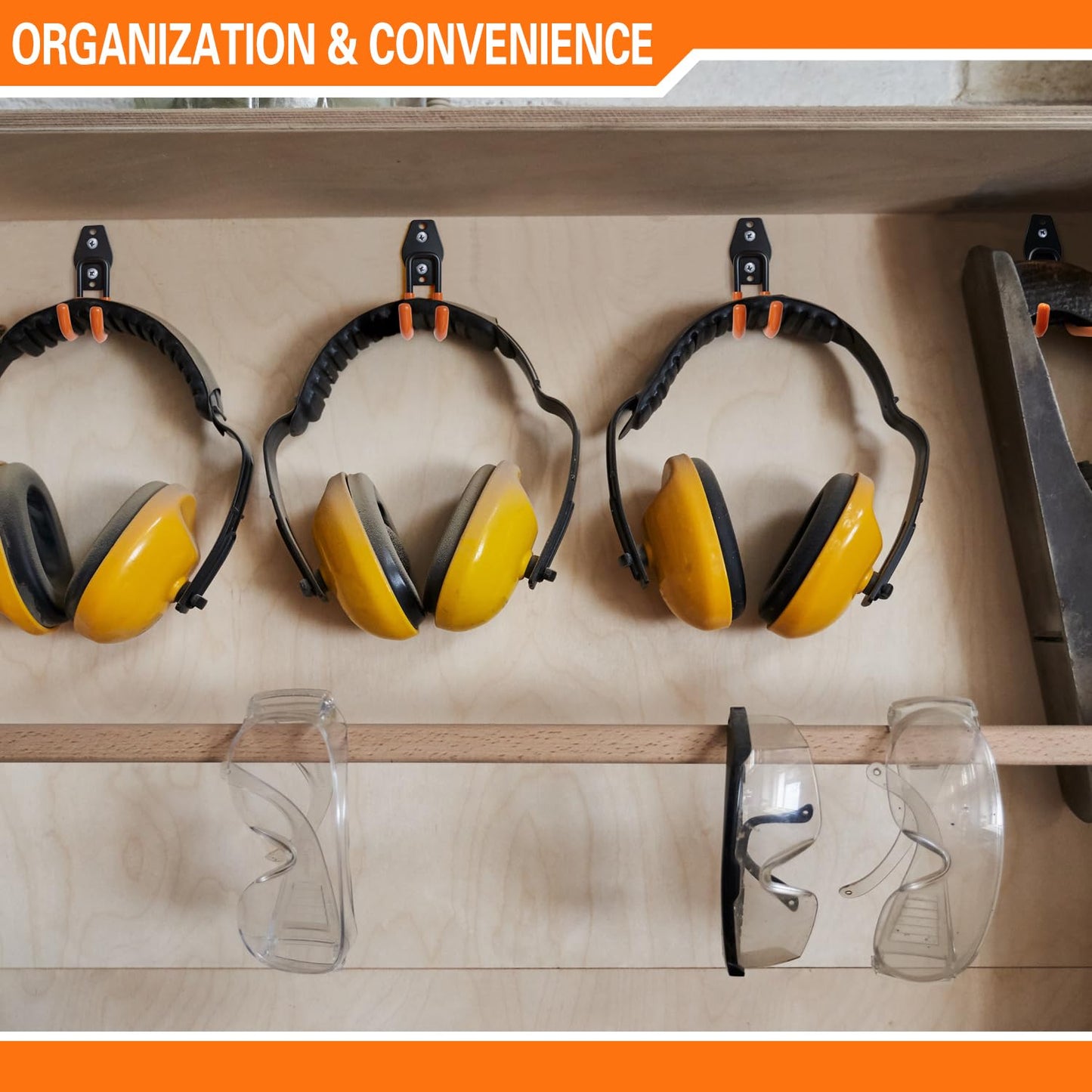 HUPBIPY Heavy Duty Garage Hooks 6 Pack, J Shaped Hanger, Wall Mounted Storage System, Power and Garden Tool Organizer, for Hanging Ladders, Bikes Tires, Hose, Bulk Items