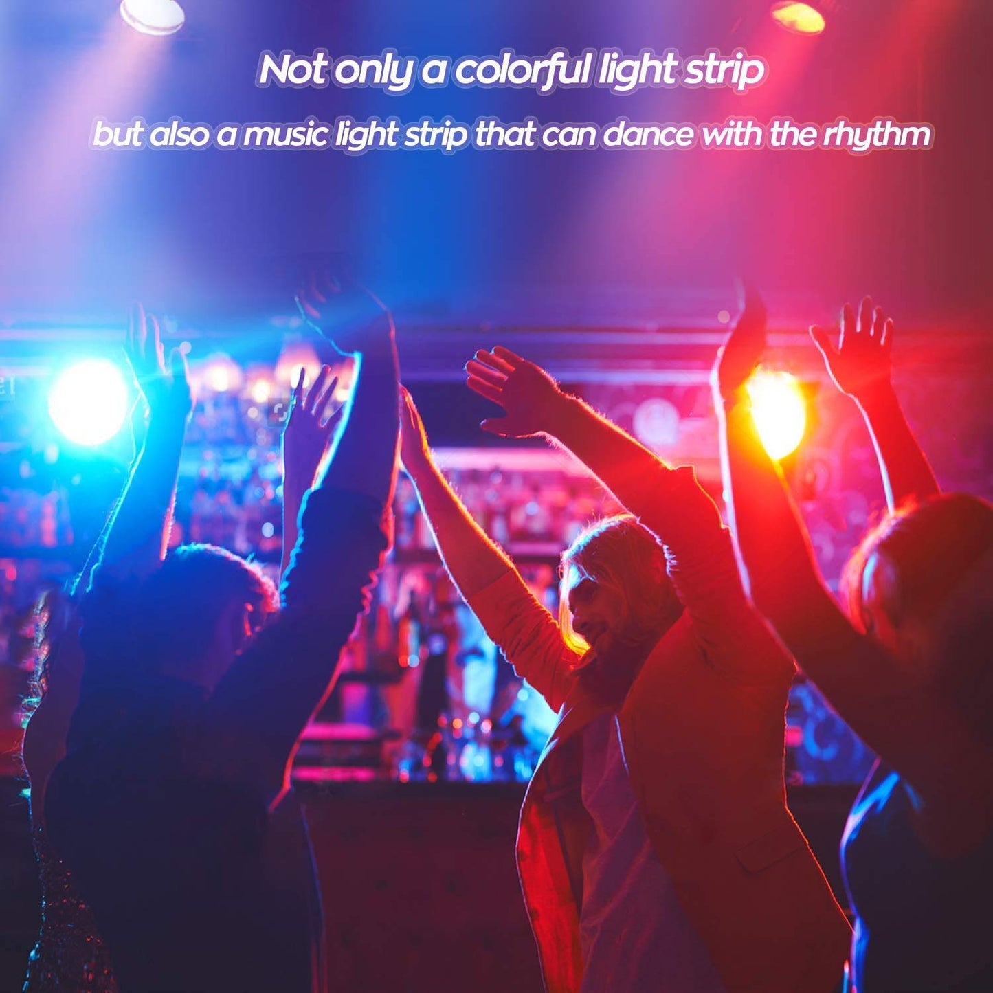 RUISHINE Battery Operated LED Strip Lights 32.8ft, Battery Powered Led Strip Lights for Bedroom Color Changing APP Remote, USB Led Lights for TV, Room, Kitchen, Party