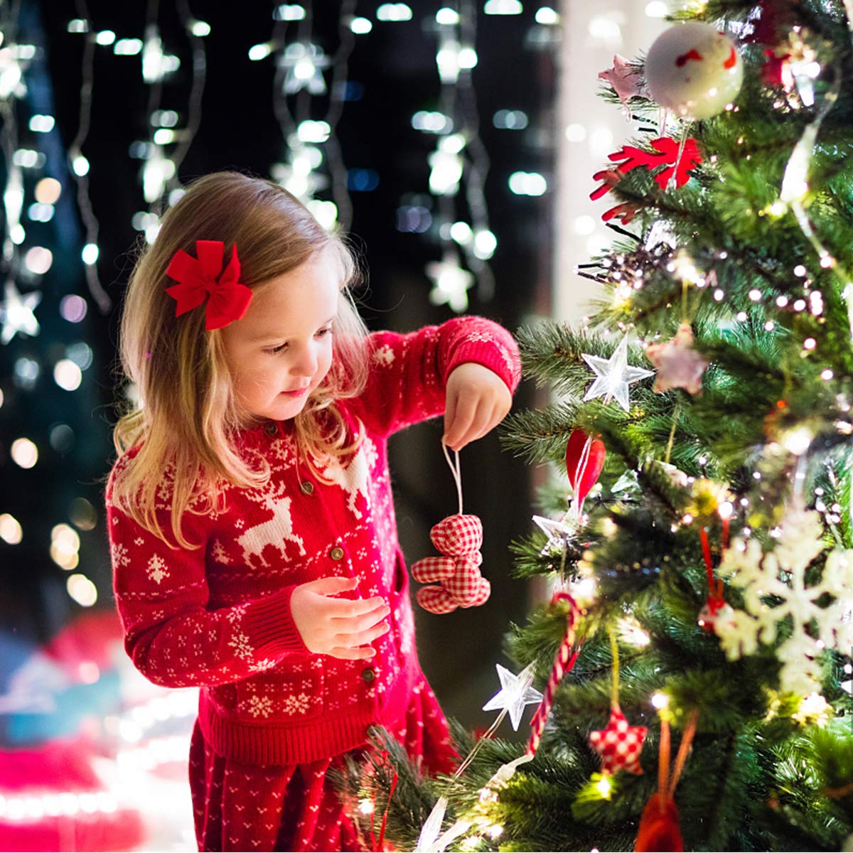 Solar LED Christmas String Lights - 2 Pack Total 144ft 400 LED 8 Modes Outdoor Icicle String Lights, Waterproof Solar Powered White Fairy Light for Garden Patio Fence Christmas Tree Decorations White