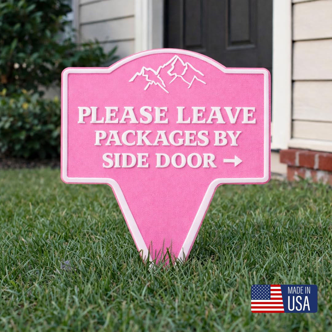Custom Yard Stake Sign – Personlized Text, 8"x10"–11"x13", Safety Notices, Delivery Instructions, Children at Play, Pet Warnings, Easy Ground Install, Weatherproof PETG, Made in USA