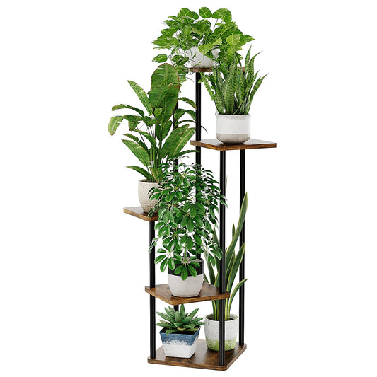 Bamworld Plant Stand Indoor Tall Plant Shelf for Multiple Plants Corner Plant Table Tiered Flower Stand for Living Room Bedroom Balcony Brown