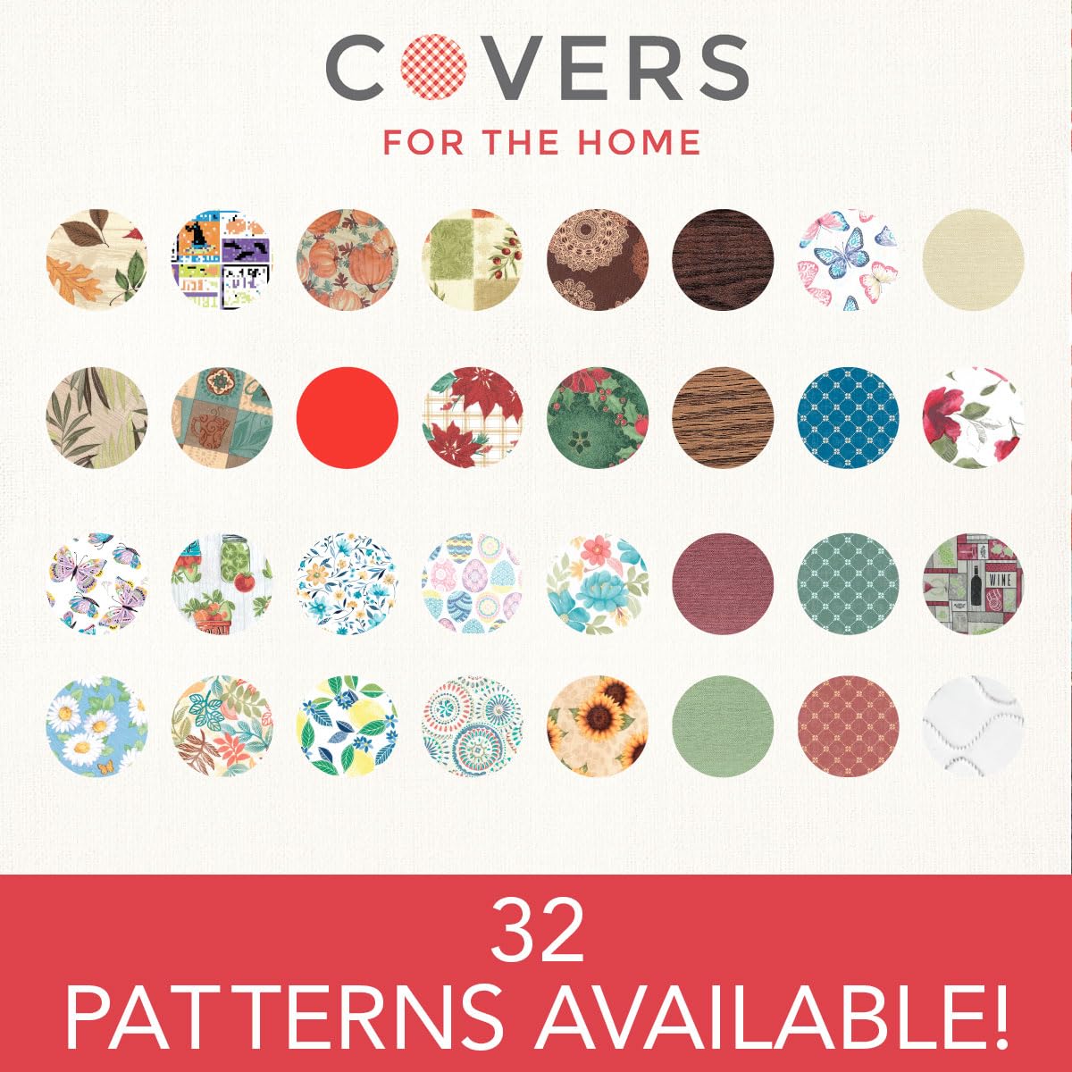 Covers For The Home Deluxe Elastic Edged Flannel Backed Vinyl Fitted Table Cover - Christmas Flower Pattern - Round Oblong Oval - Fits Tables up to 48" W x 68" L