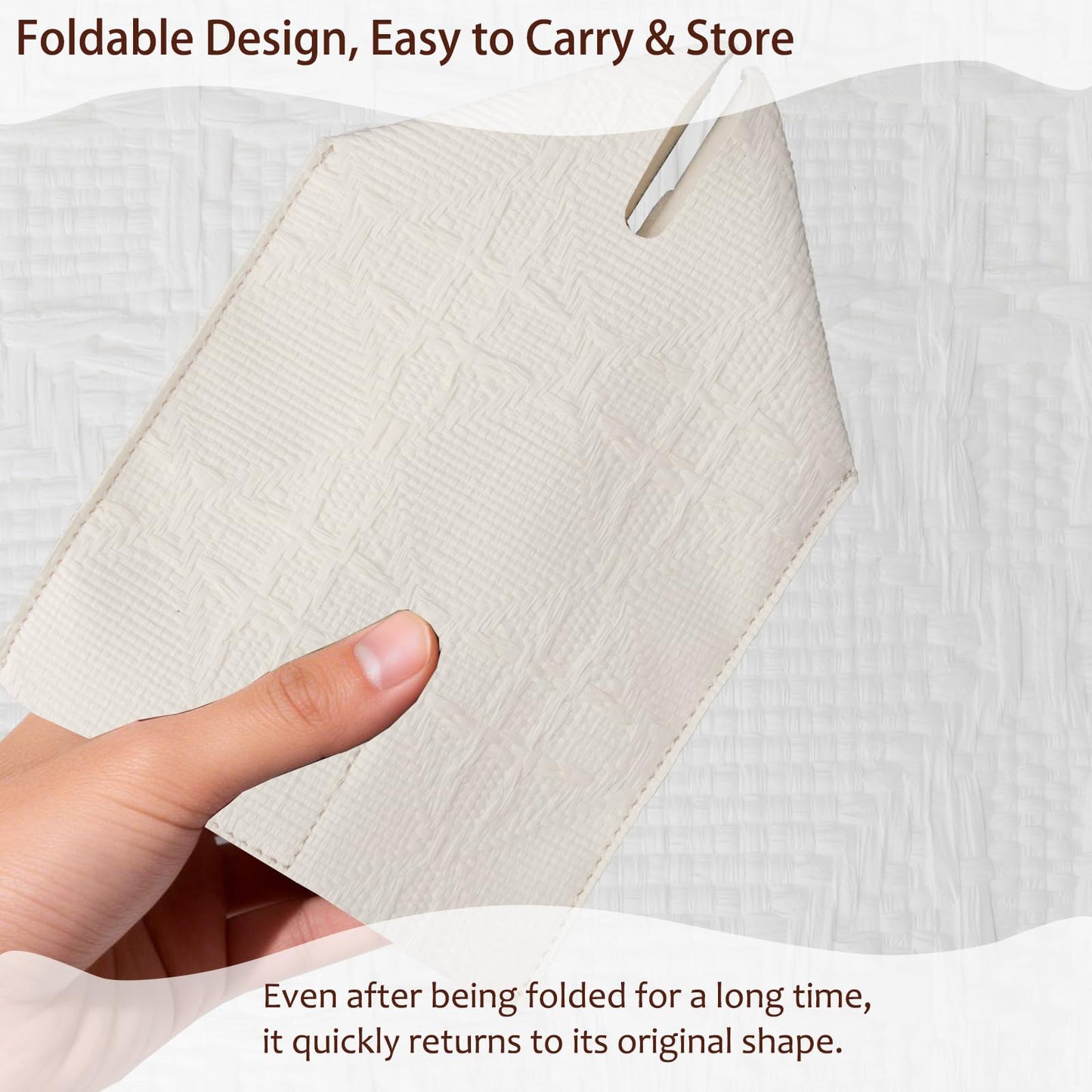 Avolander Tissue Box Cover 2-Pack, Square Tissue Holder with Bottom Belt, Modern Tissue Case Facial Paper Organizer Dispenser for Bathroom, Office, Home, Table, Car, White, Linen Pattern