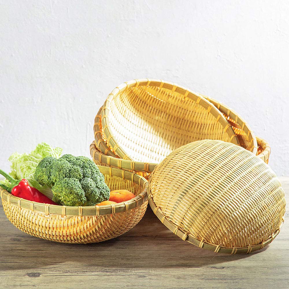 Natural Handmade Woven Bamboo Basket Tray U Shape Holder Food Deep Basket Size 6" 7" 8" 9" 10" 11" 12" 13" 14" up to 20inches Available for Customizing Bulk (16cm/6")