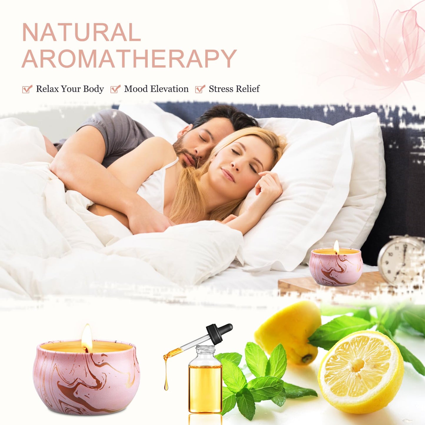 Scented Candles Gifts for Women, 2.5oz Aromatherapy Candles for Home Scented, Long Lasting Soy Wax Candle Sets for Women Gift,Small Candles for Gifts Bath Yoga Spa Birthday Gift