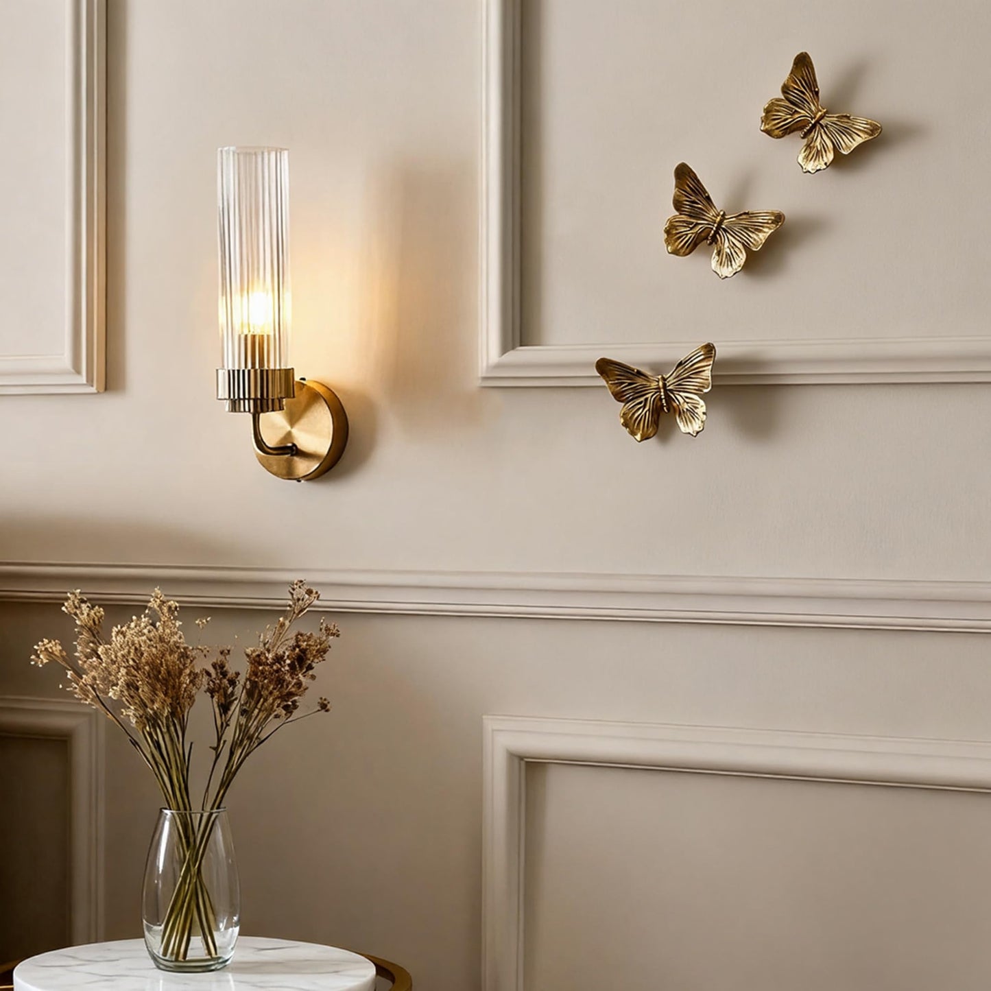 GUSFREUD 3D Butterfly Wall Decor Set – Resin Wall Decorations for Living Room, Bedroom, Garden, Yard, Outdoor and Gallery Walls - Antique Copper - Set of 3