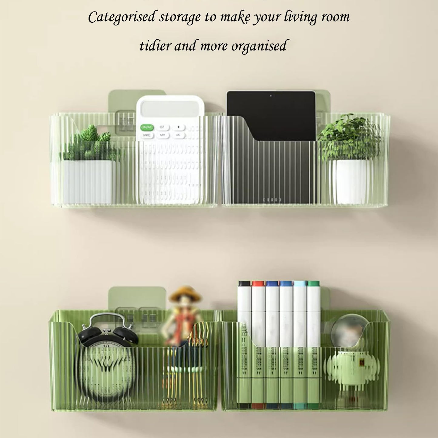 Lae Nuvole 2 Packs Cabinet Door Organizer Wall Mounted Shower Basket, Shower Caddy Stackable Plastic Adhesive Organizer for Bathroom, Kitchen, Cabinet, Pantry, Makeup, BPA Free, Clear