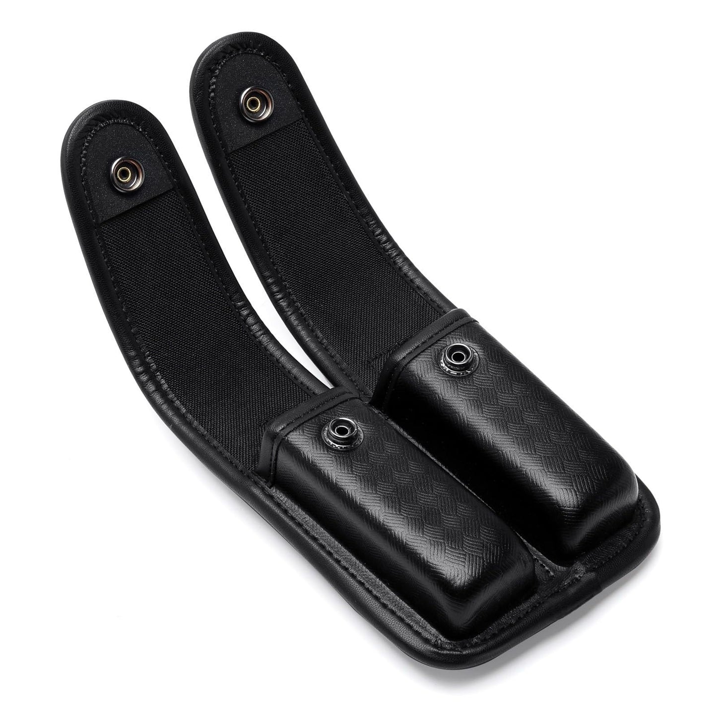 TACNEX Double Magazine Pouch for Duty Belt Pistol Mag MOLLE Holster Basket Weave Mag Holder Handgun OWB Mag Carrier Compatible w/ .380, 9mm & 40 Cal Police Law Enforcement Security Gear Accessories