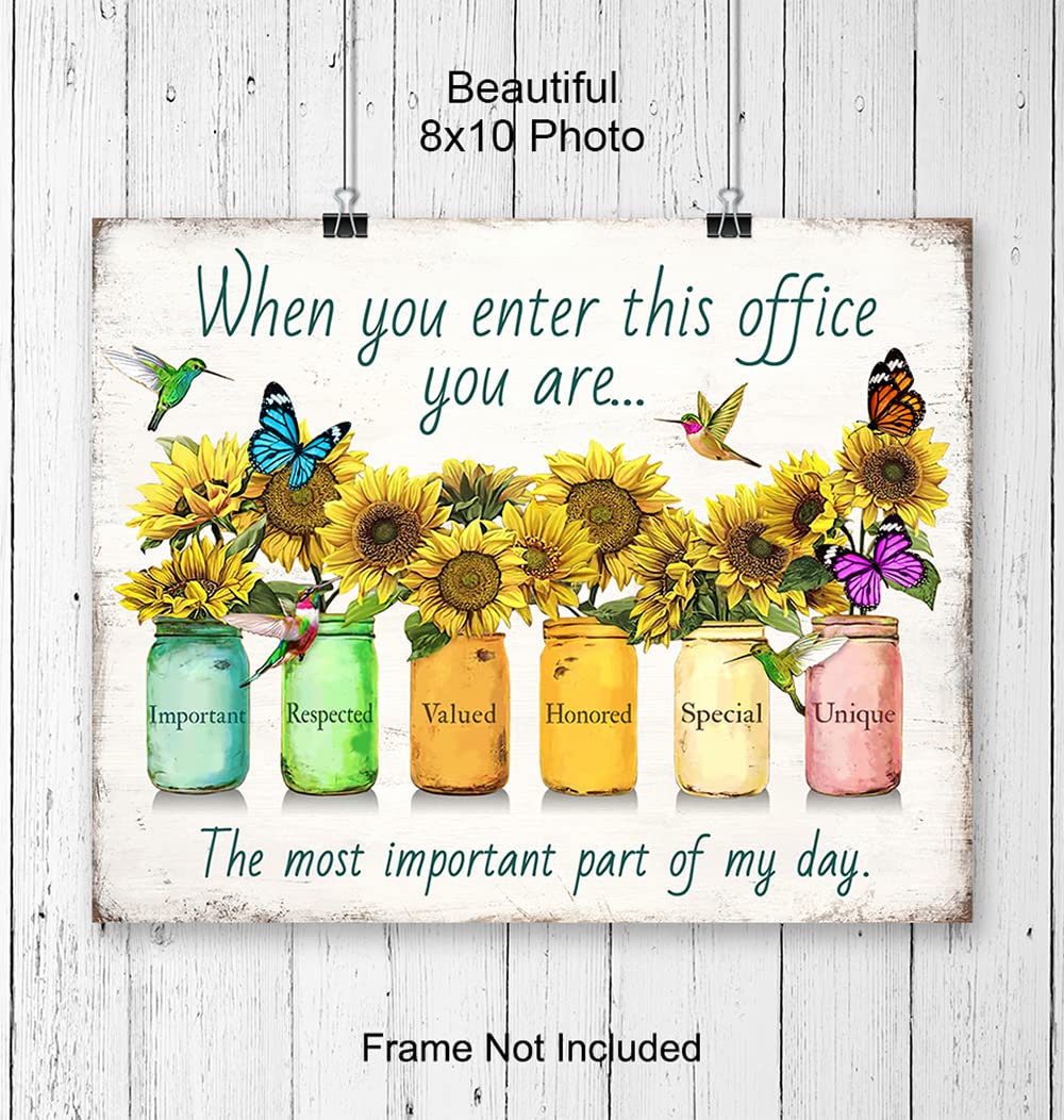 Inspirational Office Wall Art & Decor - Motivational Posters - Positive Quotes Wall Decor - Home Office Decor - Teamwork Wall Art - Inspirational Gifts - Entrepreneur Gifts -8x10 Unframed Picture Sign