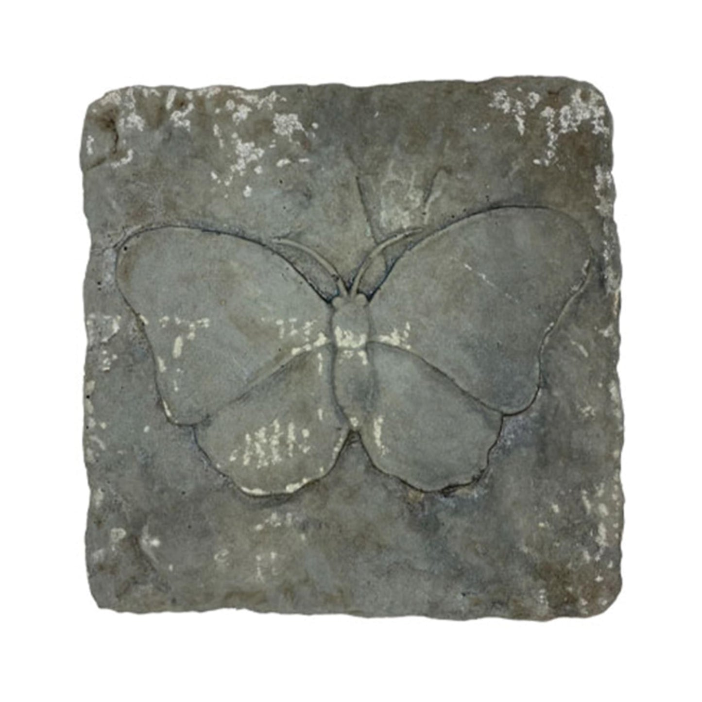 BestNest Athens Butterfly Stepping Stones, Cypress – Pack of 2 Square Concrete Garden Path Stones with Raised Butterfly Design, Gray & Green Hues, Durable Outdoor Landscaping Decor, 12" x 12"