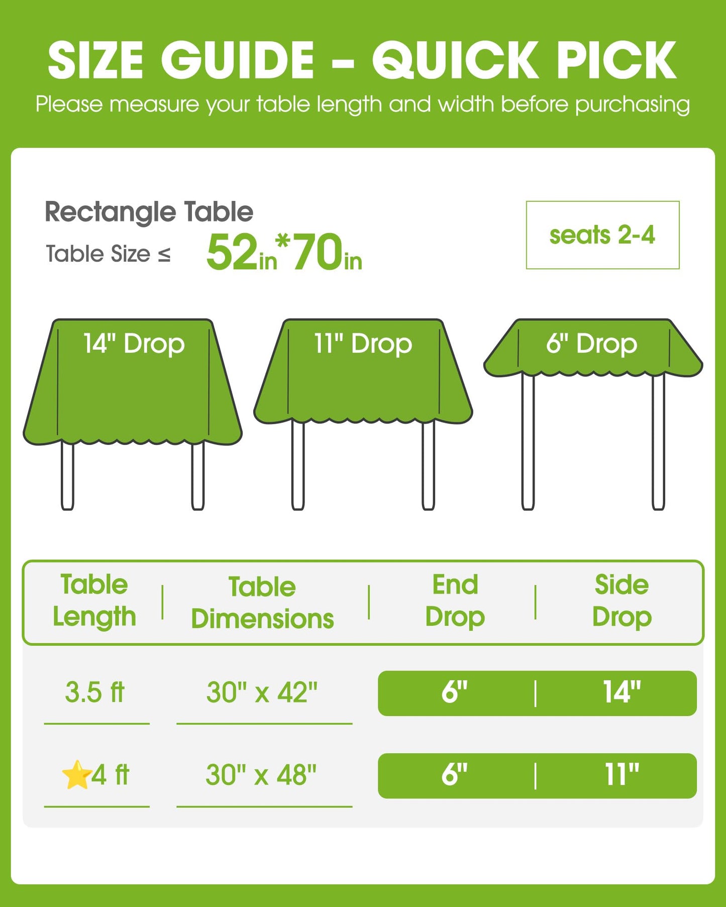Pureegg Rectangle Linen Tablecloth Waterproof & Stain Resistant, Wrinkle-Free Table Cloth Adds Elegance and Protection, Ideal for Dining, Party, Wedding and Outdoor, 52 x 70 Inch, Beige