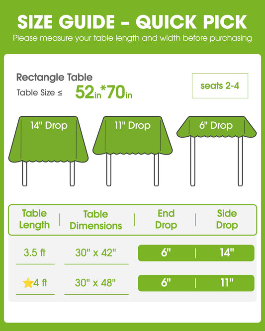 Pureegg Rectangle Linen Tablecloth Waterproof & Stain Resistant, Wrinkle-Free Table Cloth Adds Elegance and Protection, Ideal for Dining, Party, Wedding and Outdoor, 52 x 70 Inch, Beige