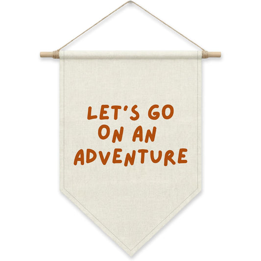 SHIEL-EVEN Let's Go On an Adventure Wall Decor, Kids Playroom Poster Banner for Boys Girls, Toddler Canvas Wall Art for the Day Nursery or Camping