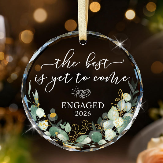 Emibele Engagement Gifts for Couples, Crystal Glass Engagement Gift for Newly Engaged Couples, Fiancee, Fiance, Just Engaged Decorations Bride to Be Gifts for Her, Round Crystal Ornament 2026