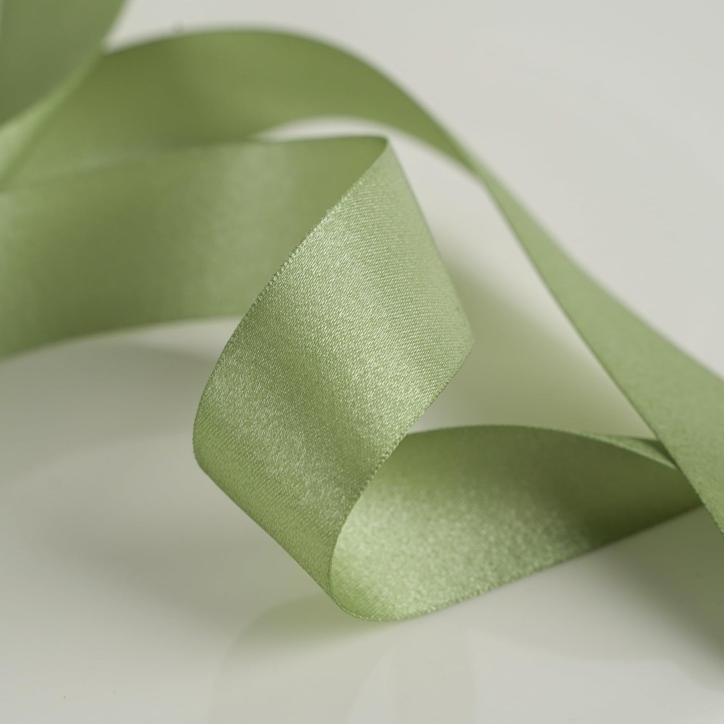 HUIHUANG Moss Green Satin Ribbon - 1 inch Luxury Shimmer, Extra Density, Dusty Sage for Gift Wrapping, Crafts, Bows, Flower Bouquets, Holiday Decor, Bridal Showers - 20 Yards