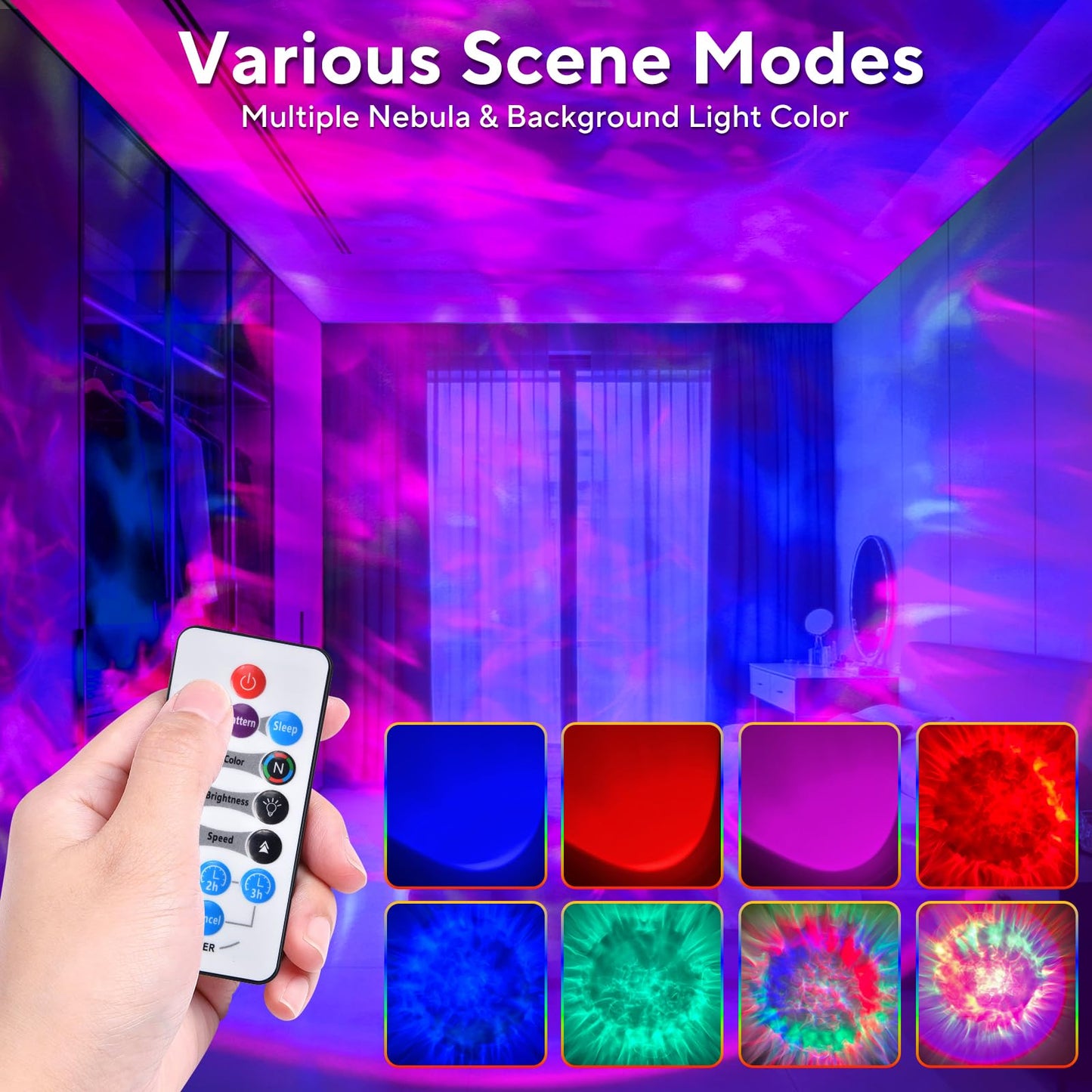 HIJOPIB Galaxy Projector for Bedroom, Nebula Ceiling Led Lamp with Remote & Timer, Night Light Gifts for Kids,Room Decor/Birthdays/Christmas/Party/Tiktok Live