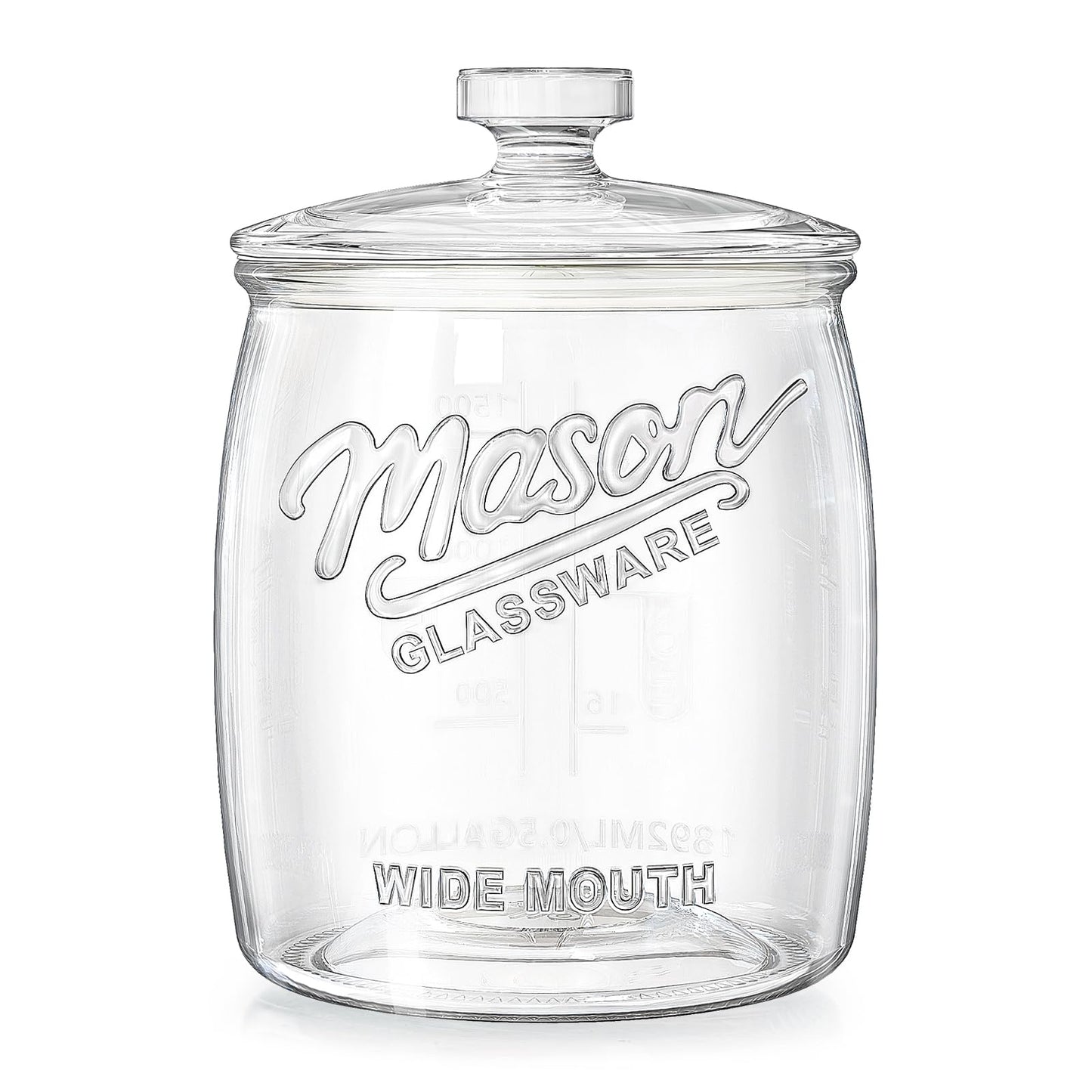 Dwbligt Half Gallon Cookie Jar, Glass Flour Sugar Storage Container for Kitchen Pantry & Laundry Room,Wide Mouth Mason Jar for Sourdough Starter, Candy, Flour, Dog Treats, Coffee - Set of 1
