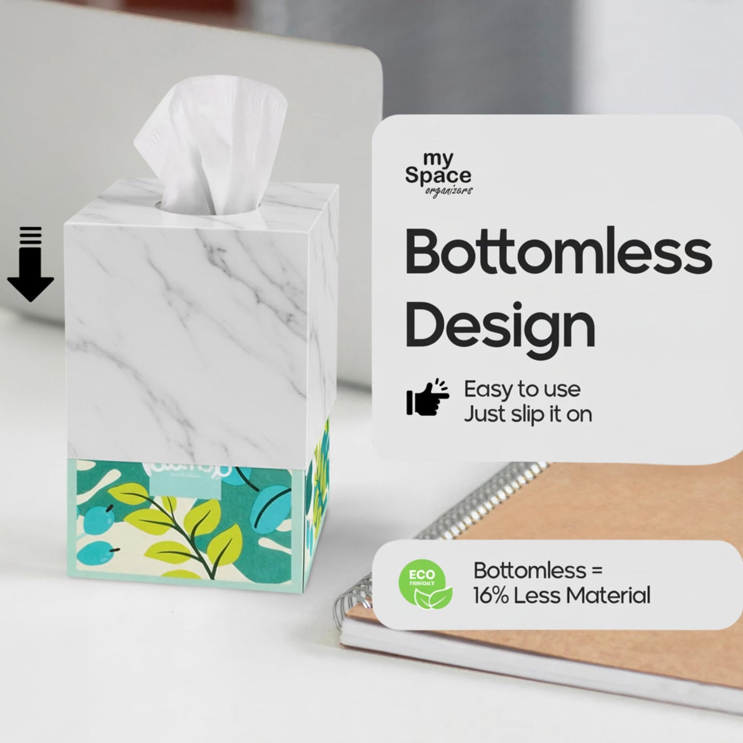 Tissue Box Cover Holder Square Marble Tissue Box Holder Bathroom Vanity Nightstand Bedroom Livingroom Decorative Decor Toilet Organizer Tissues (Marble, Square)