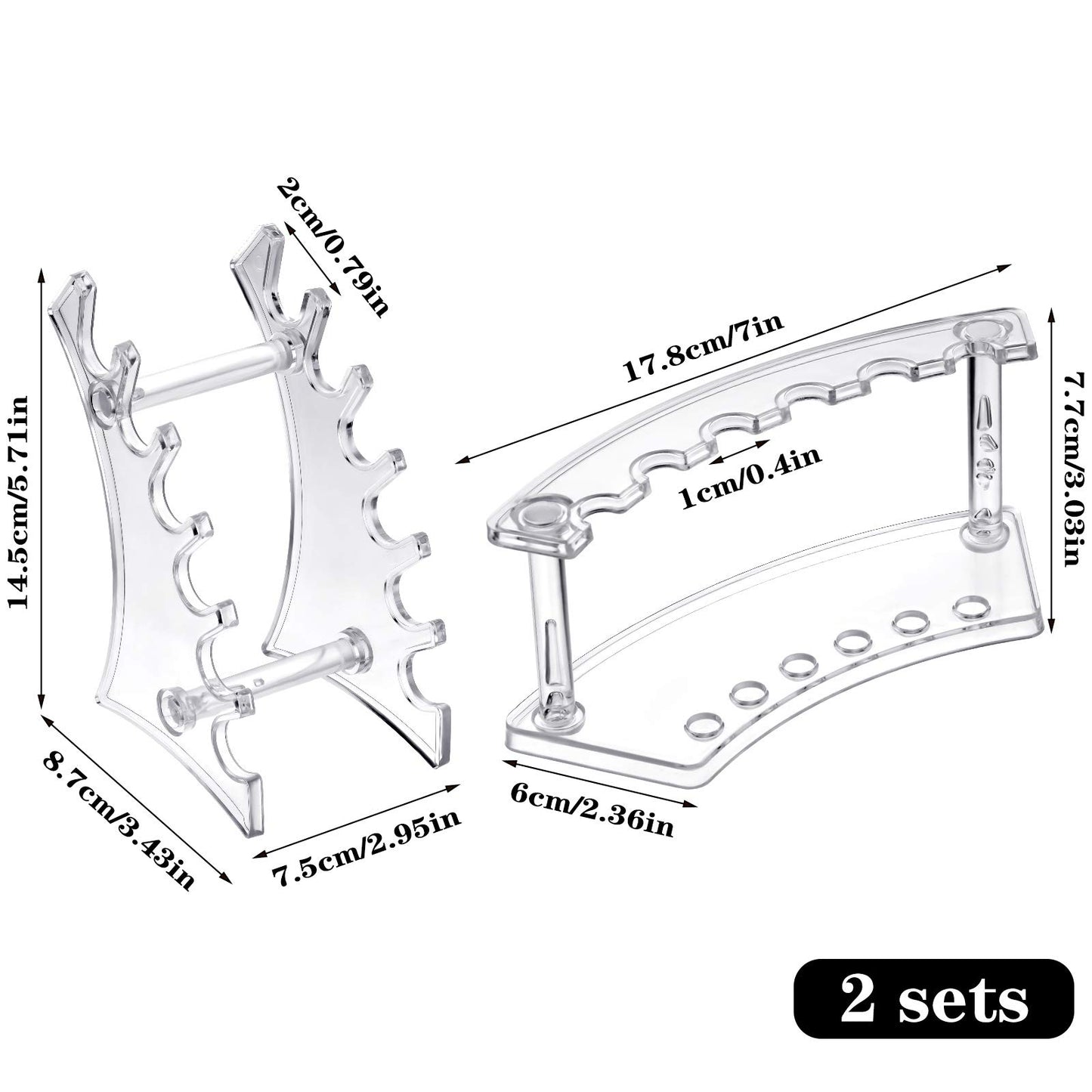 Teling 4 Pieces Pen Display Stand Acrylic pen Holder Clear Pen Stand Rack Organizer Nail Brush Holder Stand for Make Up Brush