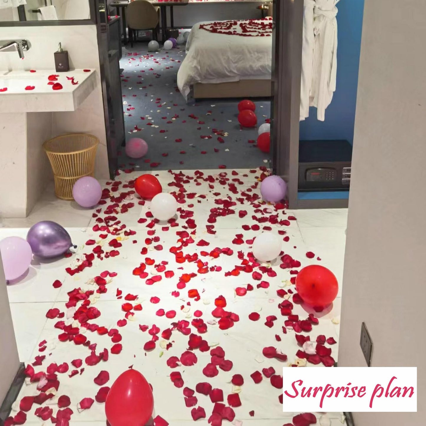 CODE FLORIST 2200 PCS Dark-Red Silk Rose Petals for Romantic Night,Wedding,Proposal Anniversary Flower Decorations