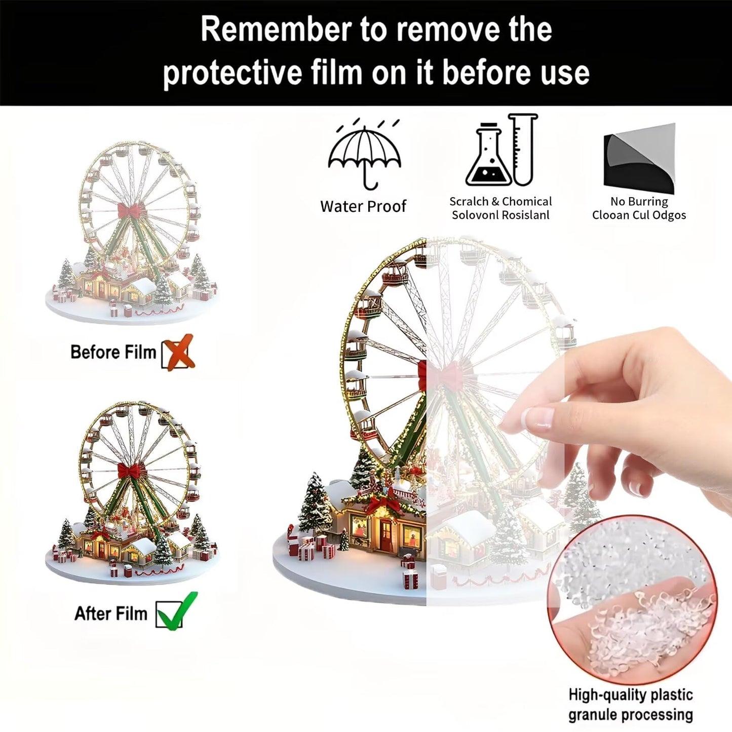Christmas Ferris Wheel Acrylic Desktop Decoration, Suitable for Home Décor in Living Room or Office. Idea Gift Choice: Halloween, Christmas, Birthday, Anniversary, Valentine's Day, Celebrations