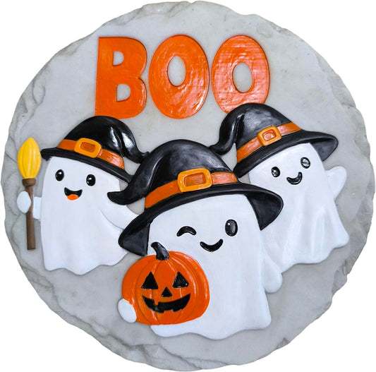 Spoontiques Boo Stepping Stone - Decorative Garden Stone for Yard, Patio, Garden or Walkway - Outdoor or Indoor Home Decor