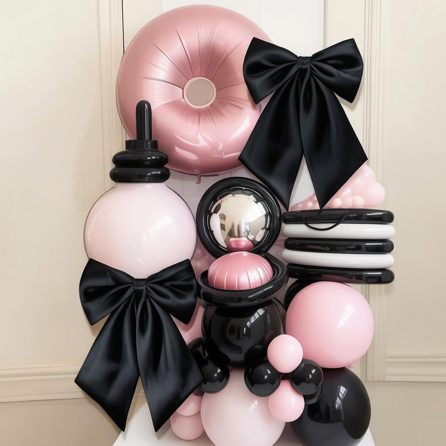 Froova Black Bows Decor 22×11 Inch Big Black Bows Decoration Background for Crib Christmas Tree Topper Bachelorette Coquette Baby Bridal Shower Wedding Xmas Valentine's Day Bows for Car (3 Pack)