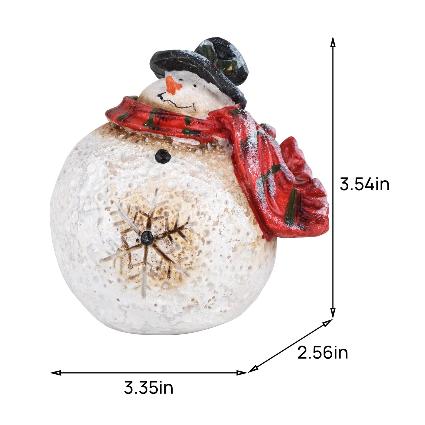 KUZIUA Christmas Decor Figurine, Resin Christmas Snowman Decor, Xmas Ornament for Table Top Centerpiece Fireplace, Handmade Statue for Xmas Gift, Christmas Party Home Decoration (Snowman)