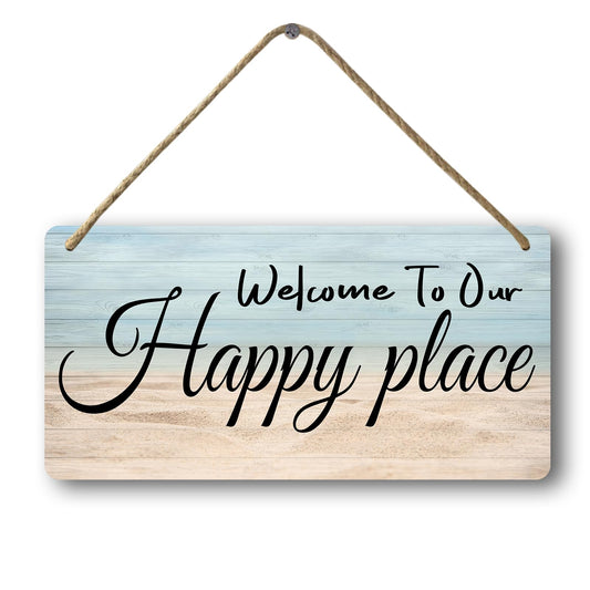 Welcome Home Sweet Home Sign - Personalized Wooden Hanging Decor For Front Door, Patio, Wall or Porch