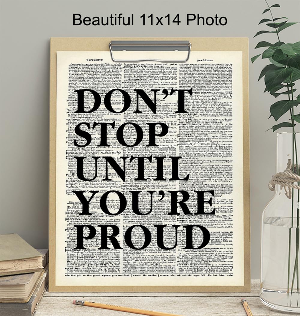 Home Office Inspirational Wall Art 11x14 - Motivational Quotes, positive Affirmation Wall Decor - Typography Art Poster - Entrepreneur, Classroom - Gift for Men Women - Gym Motivational Artwork