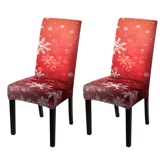 Nuxovilar Red Snowflake Stretch Chair Covers 23.6x70 Inches - Dining Chair Slipcovers Set of 2, Elegant Decor for Dining Room, Parties & Daily Use
