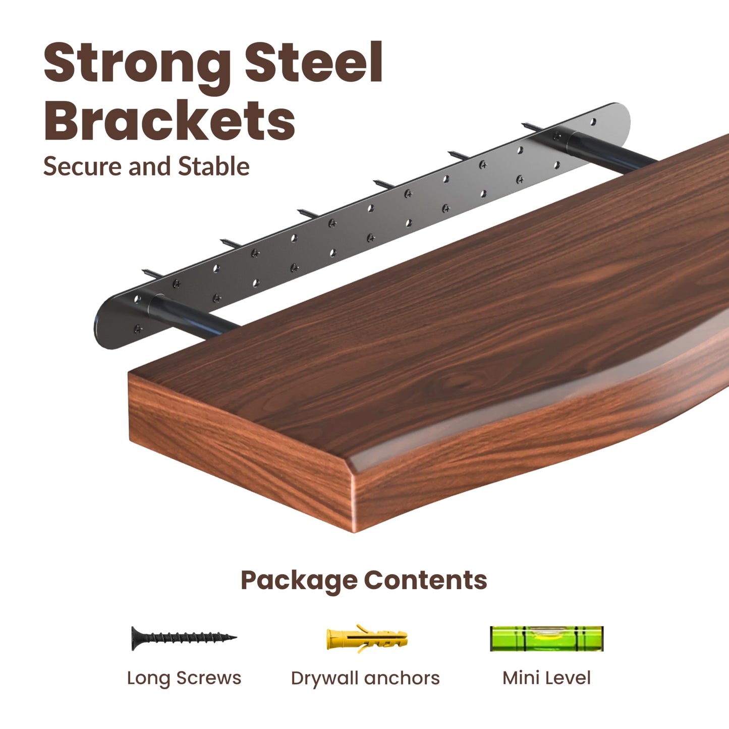PERFECTION PLACE Live Edge Floating Wall Shelf – Solid Wood for Farmhouse, Modern, or Rustic Home Decor – with Natural Grain 18"