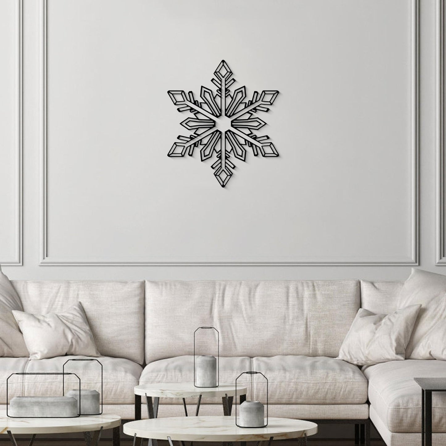 GlintHome Black Metal Wall Art - Minimalist 3D Textured Abstract Ice Flowers Sculptures Wall Art for Living Room Garden Bedroom Office Bathroom Home Decor
