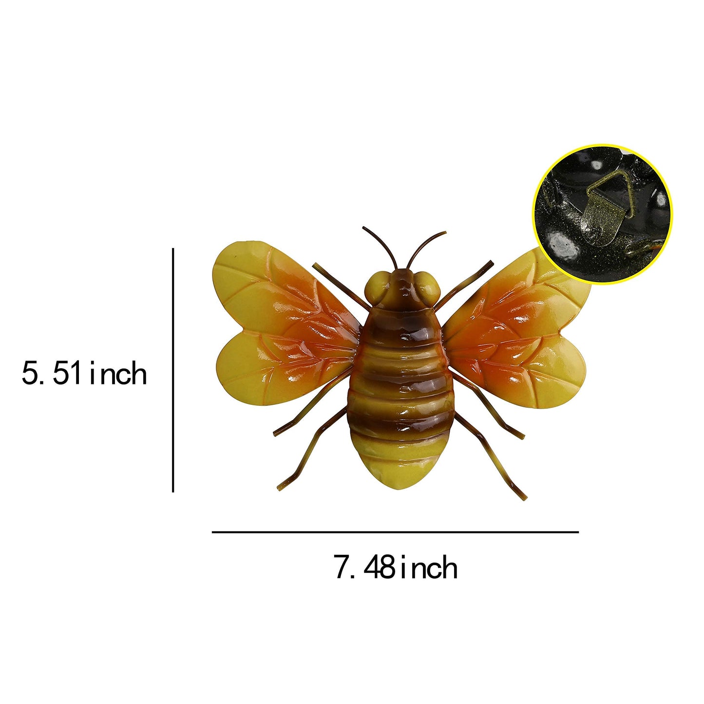 Scwhousi Metal Bee Wall Decor Art Outdoor Garden Fence Patio Yard Art,Hanging Decorations for Living Room, Bedroom,3 Pack