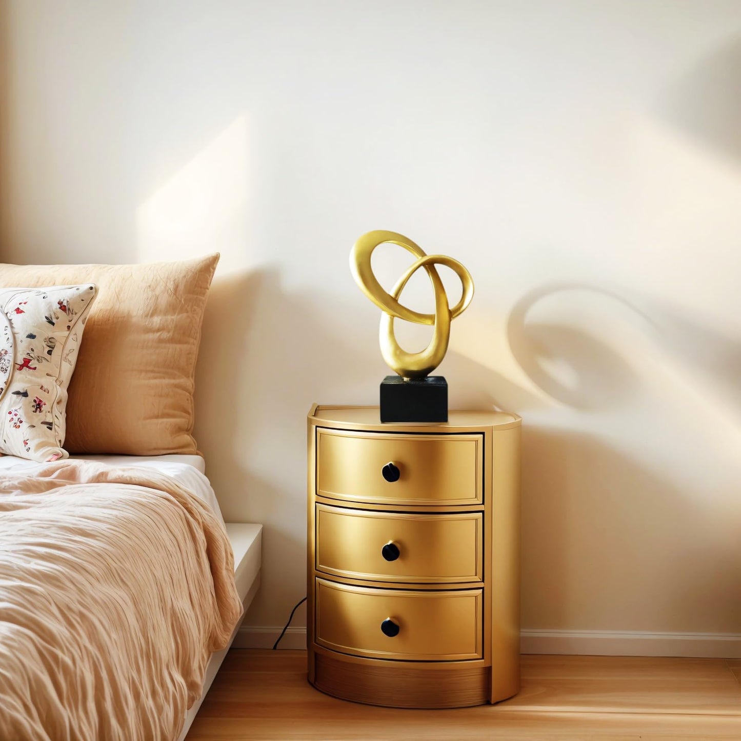 Dosker Knot Decor Mobius Stripe Statue,Modern Abstract Sculpture for Home Decor,Coffee Table Decor for Living Room,Office(Gold)