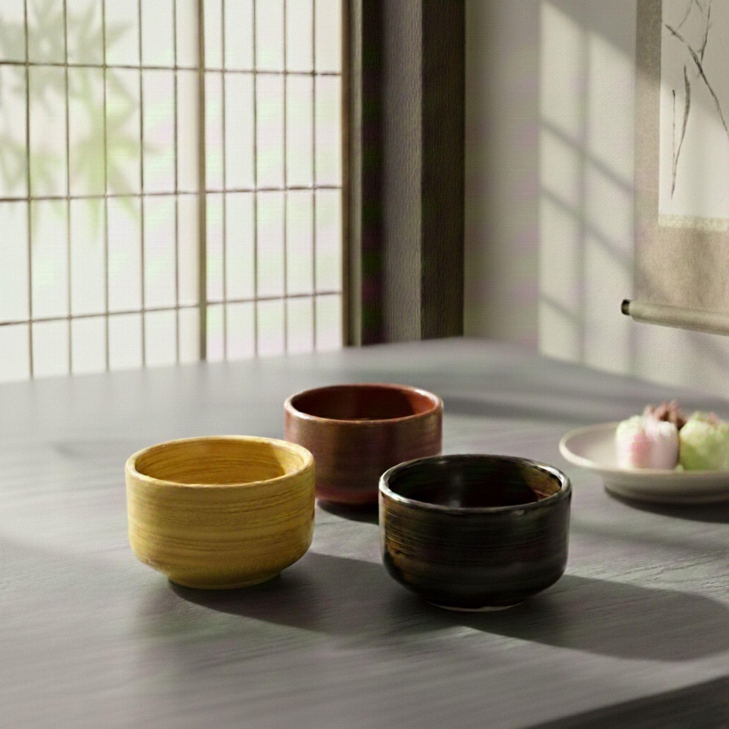 Product of Gifu Japan Ceramic Matcha Bowl, Handmade Chawan Japanese Green Tea Cup, Matcha Mixing Bowl, 400ml 13.6 oz, Brush Stroke Pattern, Red