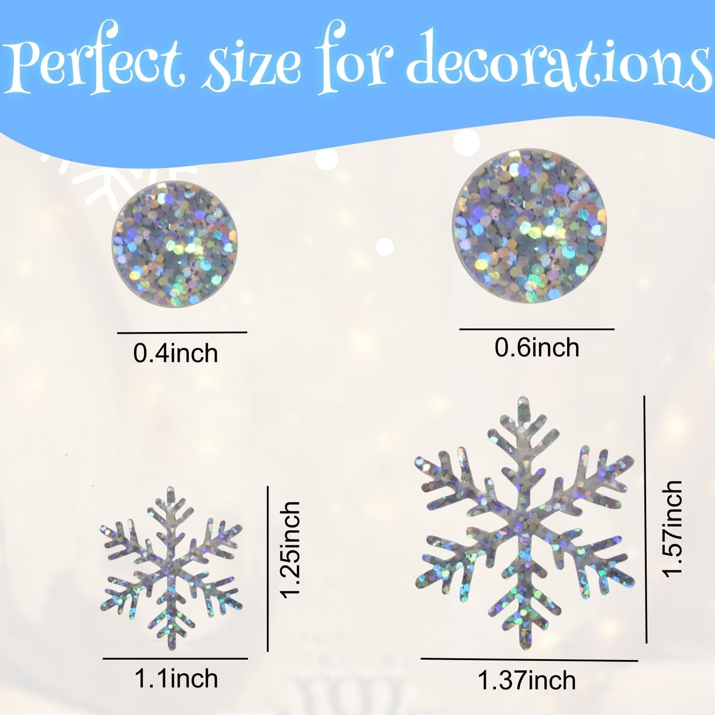 Blopee Snowflake Confetti, 300 PCS Snow Christmas Confetti for Winter Wonderland Party Decorations, Iridescent Snowflake Christmas Decorations