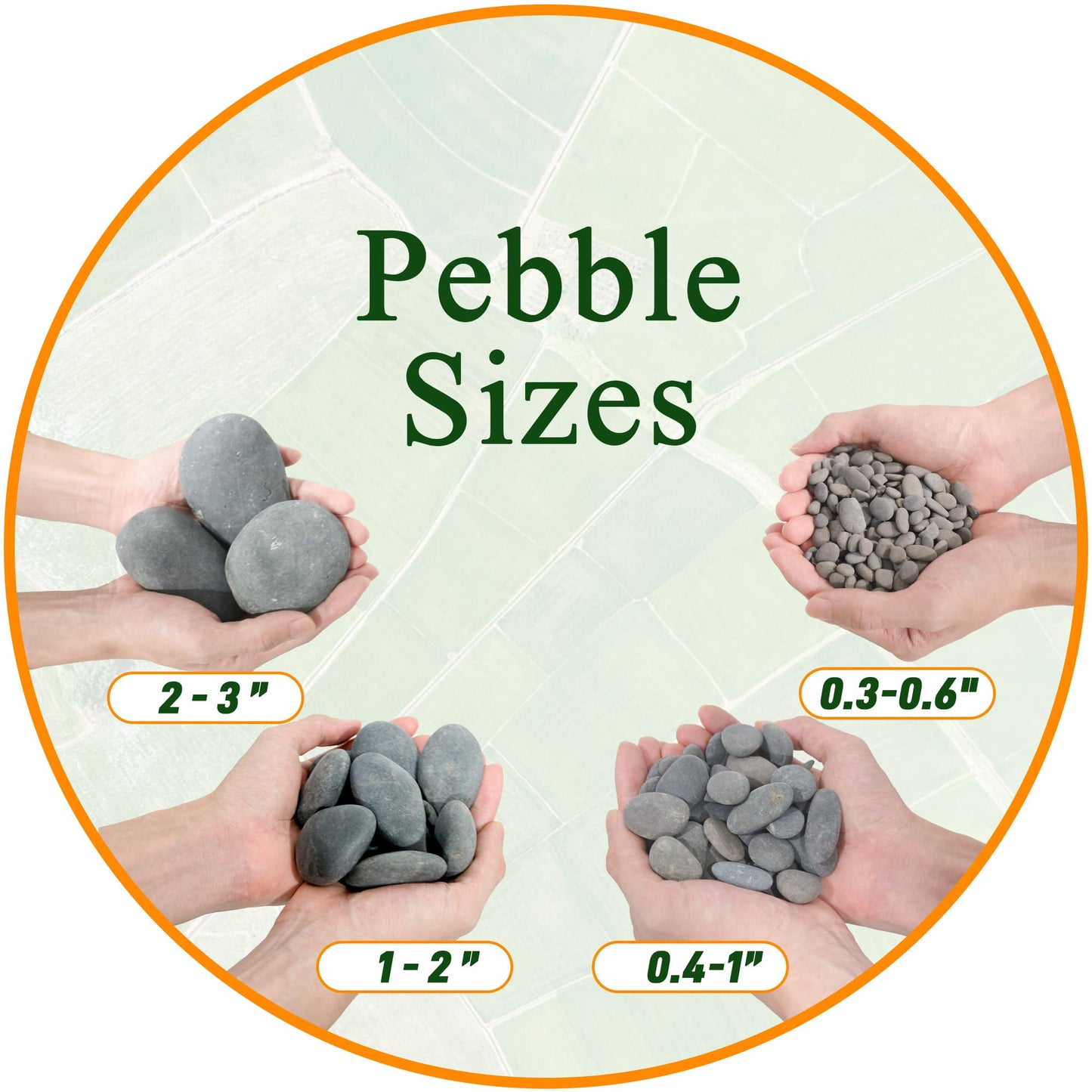 Quibbay 5 lbs Mexican Beach Pebbles, 2-3 Inch Decorative River Rocks for Fish Tank Aquarium Fountain, Decorative Pebbles for Garden Landscaping, Home Décor, Outdoor Paving Walkways Pathways Backyard