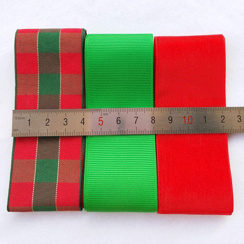 Libiline Random 18Yards Christmas Satin Grosgrain Ribbon Craft DIY Packing Hair Bow Accessory (Christmas)