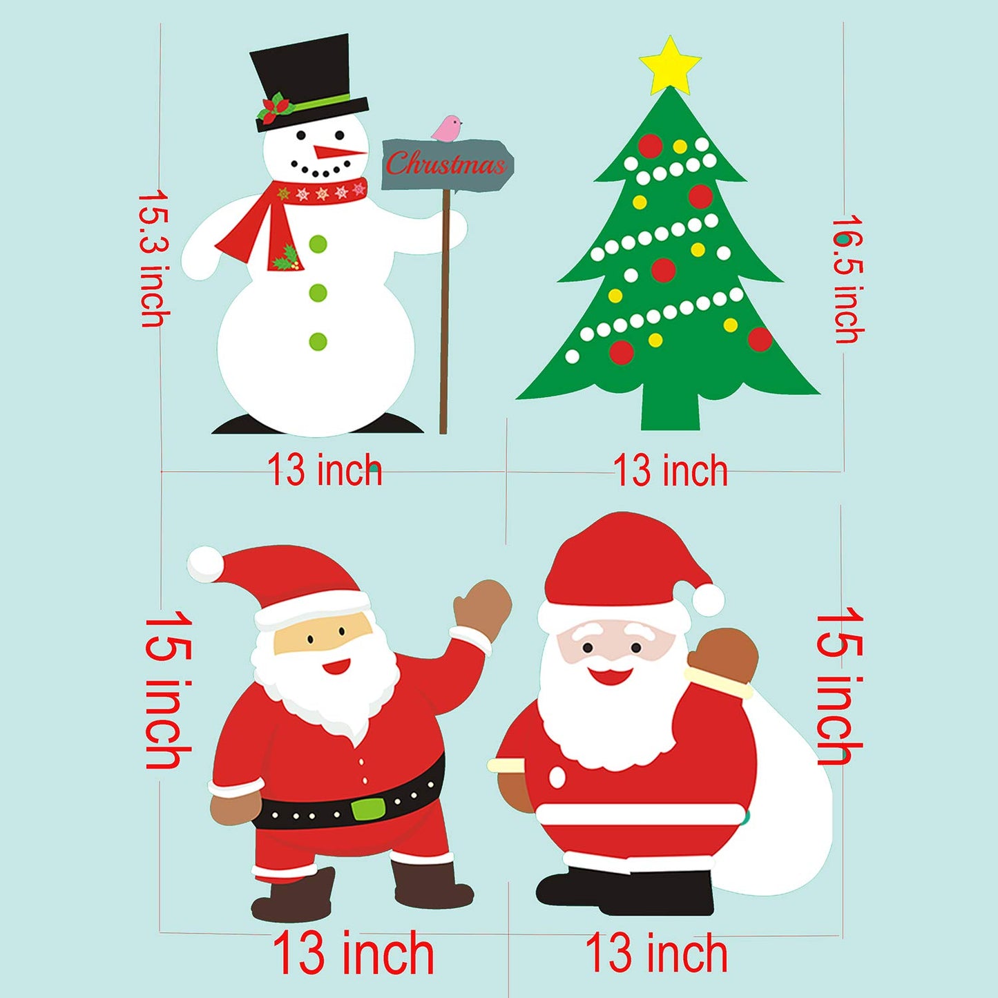 Christmas Outdoor Indoor Yard Signs Decorations -Xmas Holiday Winter Wonderland Yard Sign Outdoor Lawn Yard Decorations (Large 8 PCS)