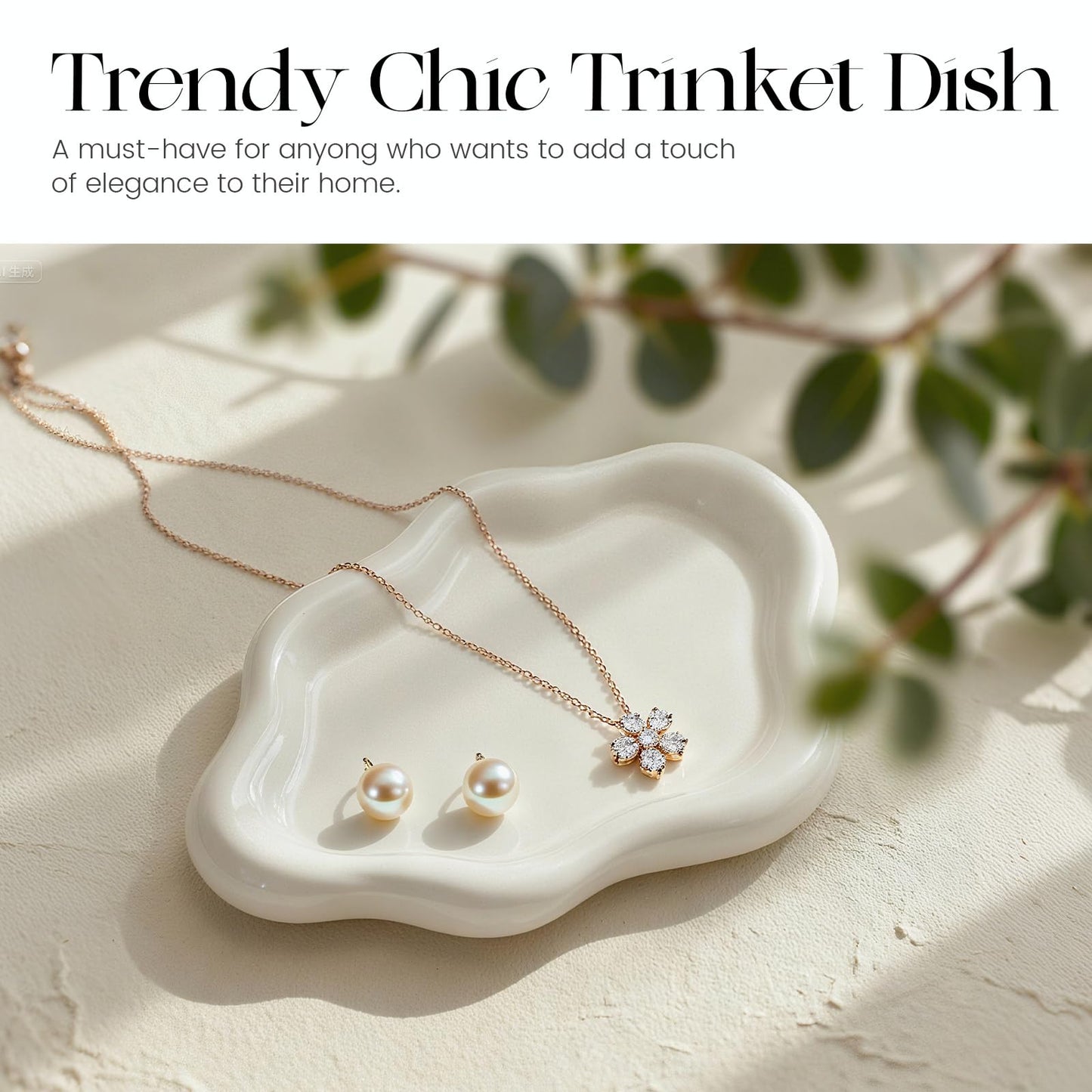 Ceramic White Jewelry Tray, Trinket Dish, Ring Dish, Room Funky Decor Aesthetic, Decorative Cloud Vanity Key Tray for Women, Ring Holder Dish, Cute Jewelry Plate Bowl Room Decor Aesthetic