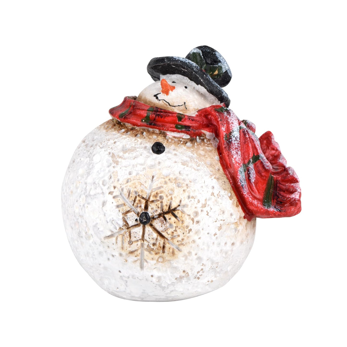 KUZIUA Christmas Decor Figurine, Resin Christmas Snowman Decor, Xmas Ornament for Table Top Centerpiece Fireplace, Handmade Statue for Xmas Gift, Christmas Party Home Decoration (Snowman)