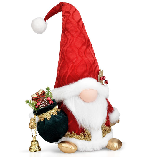 EKARSEN Handcraft Gnome Christmas Decorations - Large-Sized 18 Inch Nordic Gonk Figurine Cute Scandinavian Tomte Dwarf Home Decor and Sweet Gift for Traditional Festivals