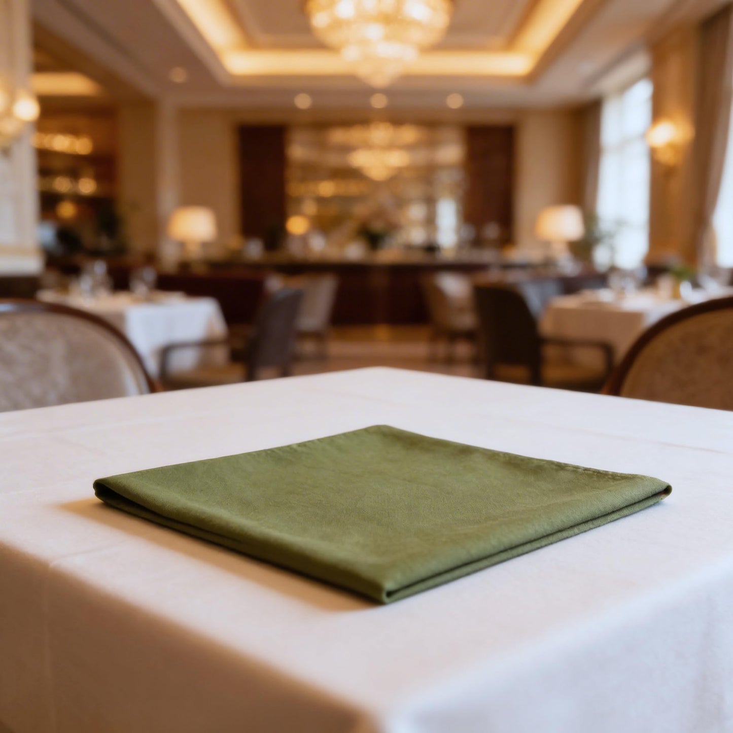 Ivy Heritage Cloth Napkins Set of 12, 100% Cotton Fabric Reusable Dinner Napkins, 18 x 18 Inch Washable Table & Kitchen Napkins for Everyday Dining, Entertaining, Home & Restaurant Use, Olive Green
