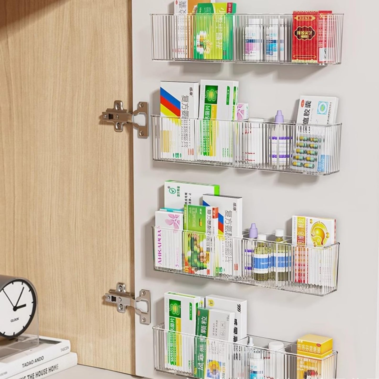 MAKIOTEKO 2 Pack Wall Mount Marker Organizer, Makeup Organizer Hanging Storage Organizer Bin Floating Shelves for Office Bathroom Kitchen Bedroom (Large)