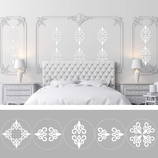 Zonon 32 Pcs Acrylic Mirror Wall Stickers Home Decor Decals Silver Mirror Wall Decoration for Living Room Ceiling Ornament for Bedroom Door Adhesive Art Bathroom Hollow Removable Decor, 5 x 5 Inch