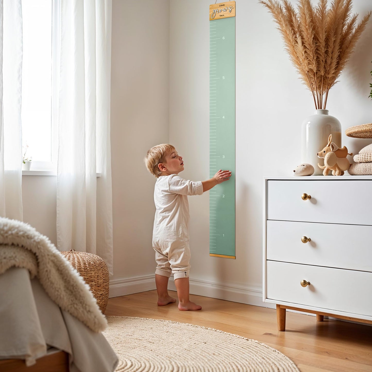 Beautiful Growth Chart for Wall - Cute Height Chart to Easily Track Your Kids' Growth and Milestones - Essential Baby and Toddler Playroom Decor that is Great for Gifting and Creates Lasting Memories